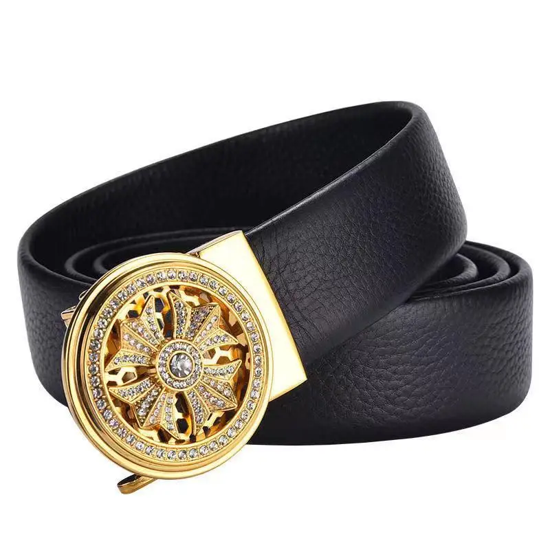 Men's fashionable waistband with ethnic style rotating and simple transport belt designer belt belt for men