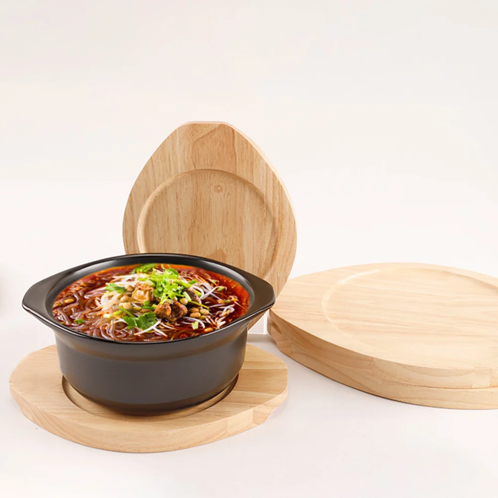 

Wooden Base Tray Real Wood Insulated Mat For Hot Casserole Stone Bowl Heat Resistant Desktop Protector Kitchen Tableware