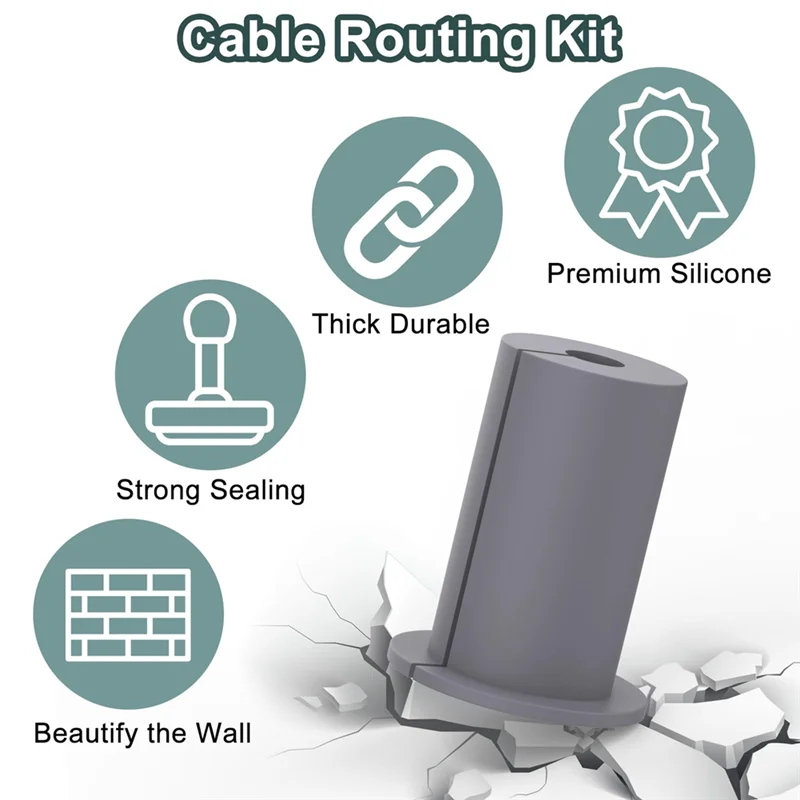 ABCL 4 PZ Occhielli Da Parete Per Cavo Starlink, Per Streaming Organizzare Cavi di Protezione, Per Kit di Routing Foro Da 1 Pollici Durevole Facile T