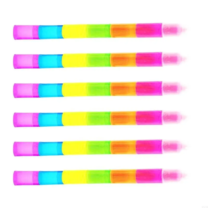 6x Highlighter Pen Bible Marker Pen Creative Highlighter Markers Press Pen