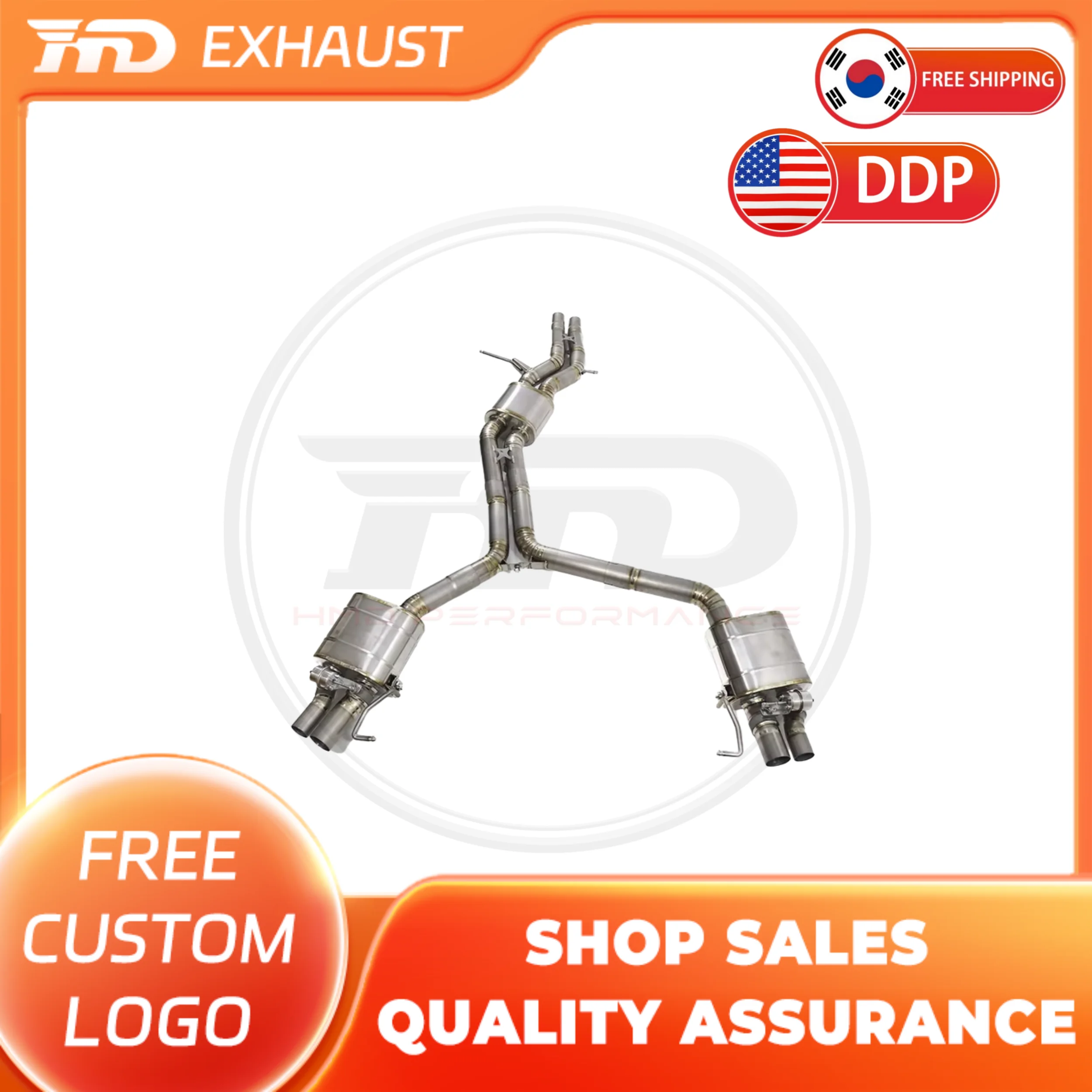 

HMD Hot sale Titanium Alloy Exhaust System Performance Valve Catback Exhaust for Audi RS4 RS5 B8 4.2L 2012+ Muffler Racing Pipe