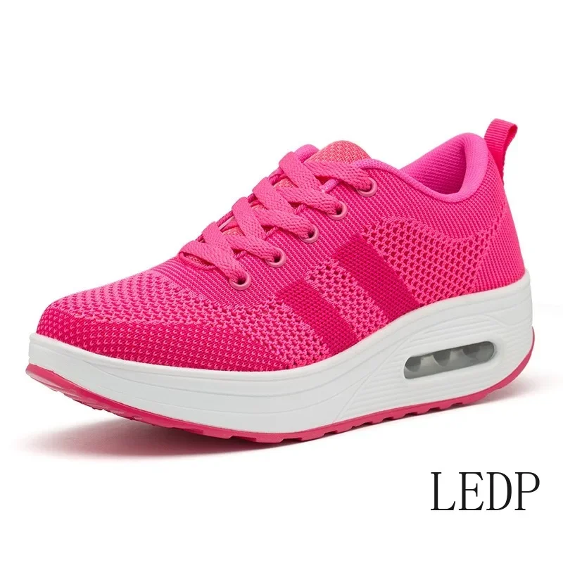 

Vulcanized Shoes Mesh Breathable Woman Sneakers Wedge Tenis Shoes for Women Increase Wear-resistant Running Female Shoes