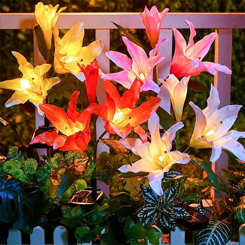 

LED Solar Lights Outdoor Garden Lights with Larger & More Realistic Lily Flowers
