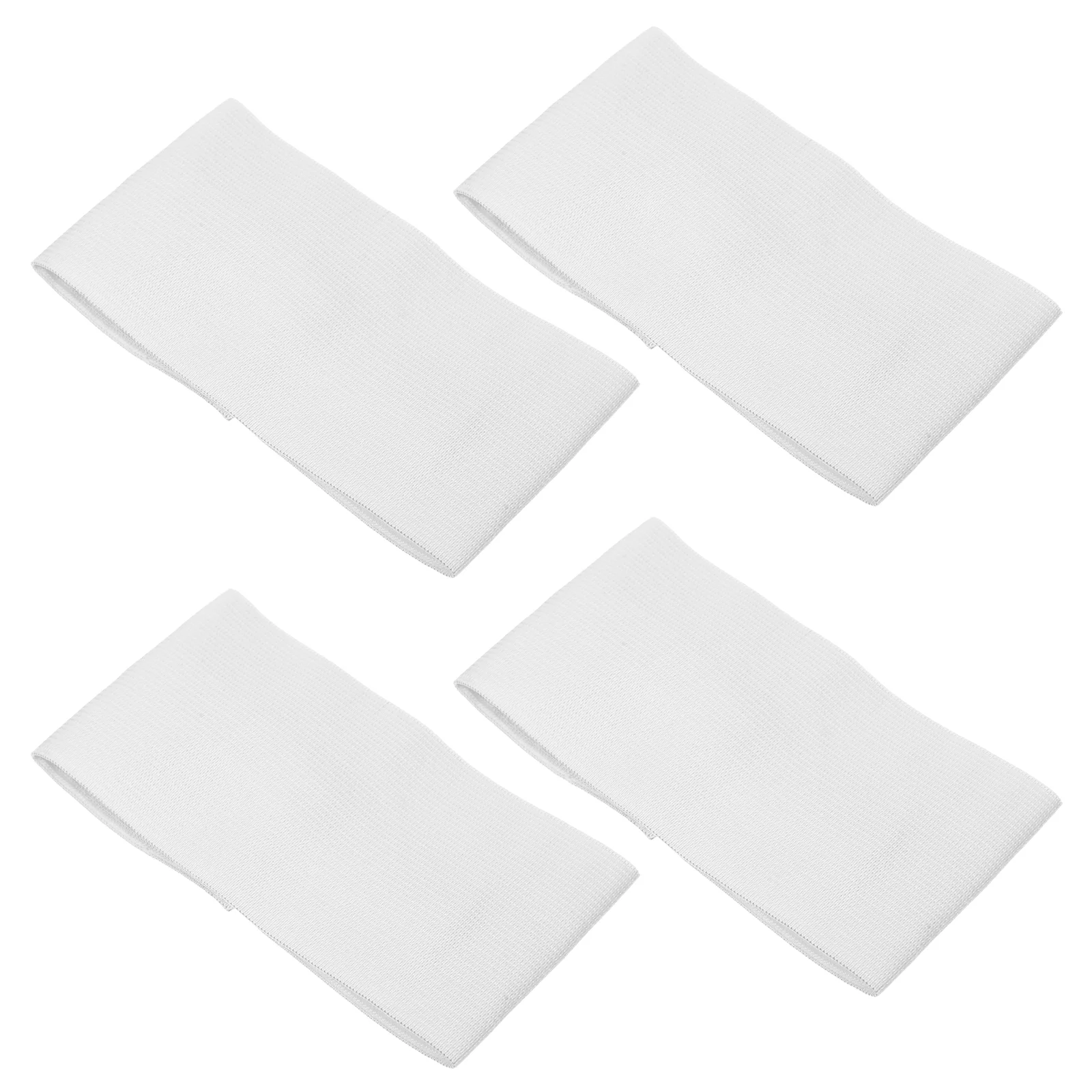 

4 Pcs White Armband Football Mourning Multi-purpose Team Sports DIY Blank Wear-resistant Captain Convenient Soccer Armbands