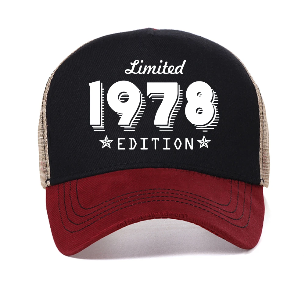

Edition 1978 Born 40Th Year Birthday Age Trend Limited Present cap casual adjustable mesh baseball cap fashion Snapback hats
