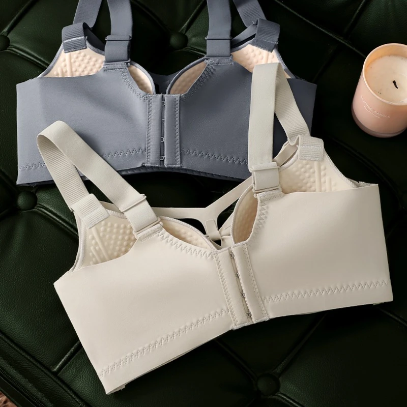 Sexy elegante Seidengelee-Unterwäsche, modisch, nahtlos, verstellbar, Damen-BH, dünnes Mango-Cup-Design, kein Stahlring, geraffter Komfort