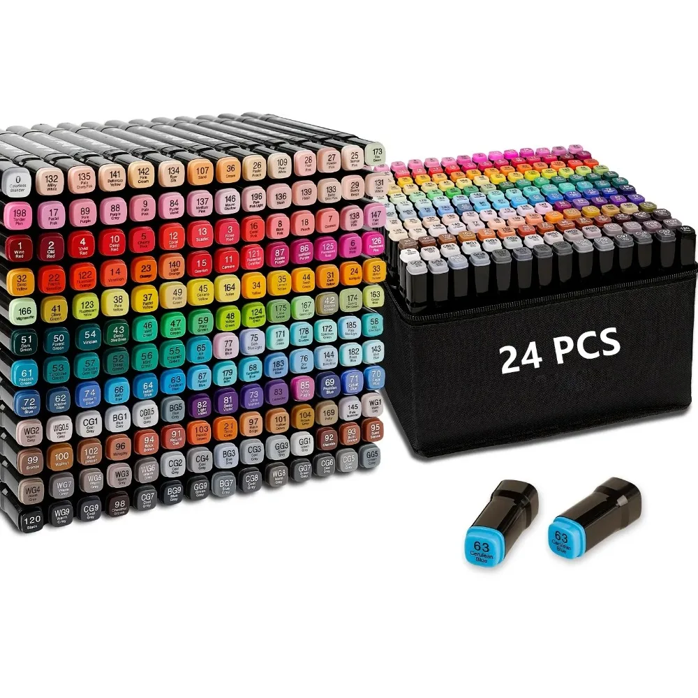 Dual Tip Alcohol Based Art Markers, Alcohol Marker Pens, Art Set Drawing Markers Pen, Perfect for Adult Coloring Books Sketching And Card Making, Teens, Mother'S Day And Christmas Gifts view 2