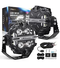 For Factory Brand New 5inch Round LED Fog Driving Lights Headlights RGB DRL Amber White Spot Beam Off Road 212W 12V