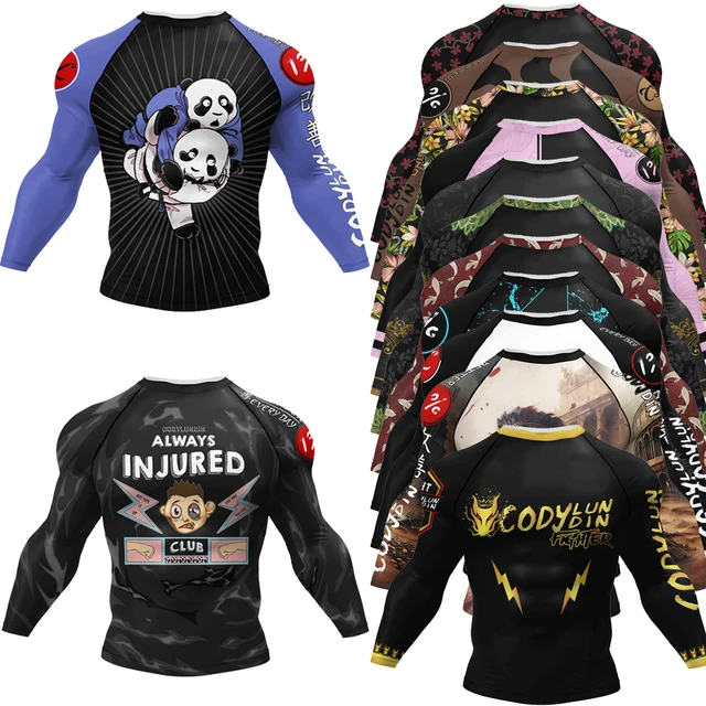 Cody Lundin Tattoo męska koszulka kompresyjna na siłownię męska sublimacja z długim rękawem Rashguard BJJ jiu jitsu koszulka bokserska niestandardowe