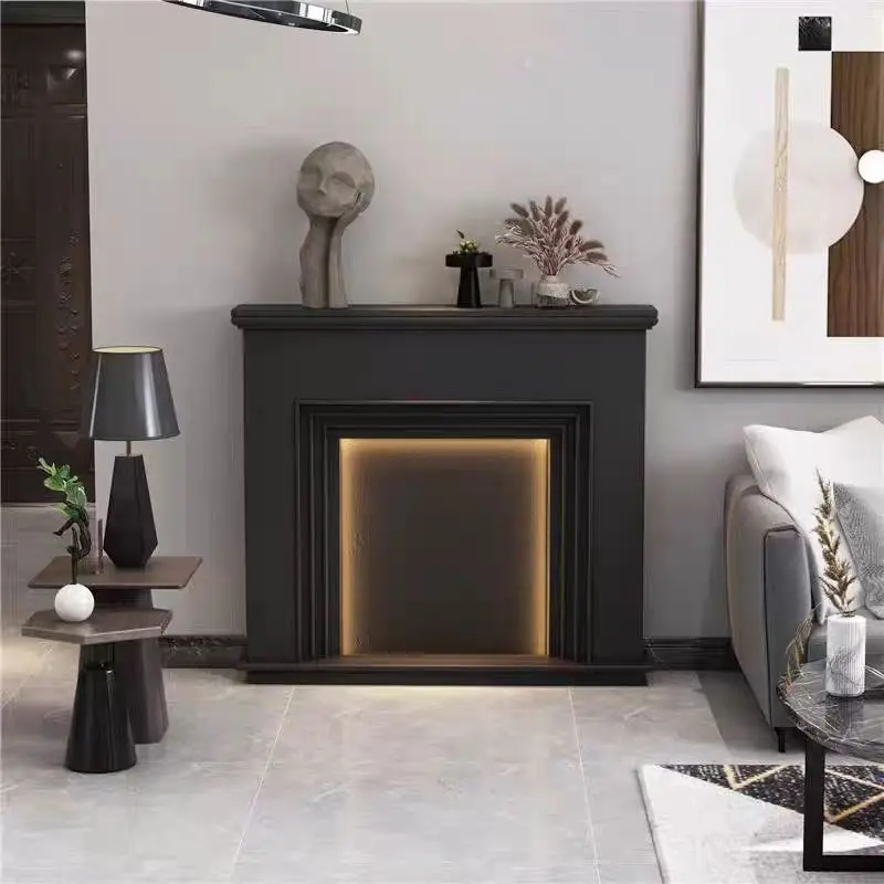 

French cream fireplace American entrance entrance ornament living room mantel Internet celebrity homestay simple decora