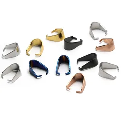 30PCS Stainless Steel Pendant Clasps Pinch Clips Bails Necklace Pendant Claw Clasps Melon Seeds Buckle for DIY Jewelry Making