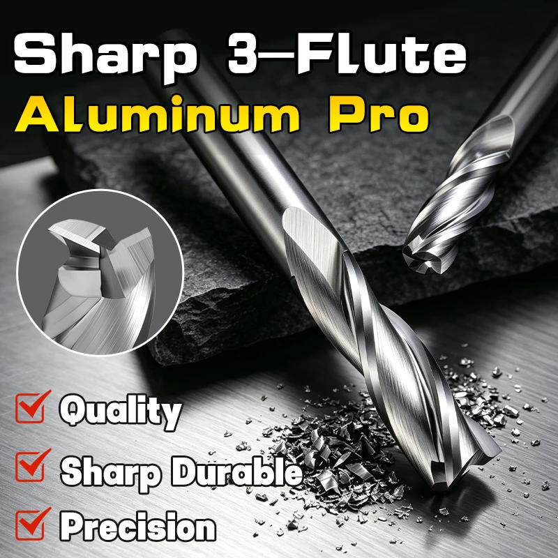 HSS-Kobalt-Hochpräzisions-Schaftfräser mit 3 Schneiden, D1,5-10mm, für Aluminium-Metallschneiden, Fräser-Bits