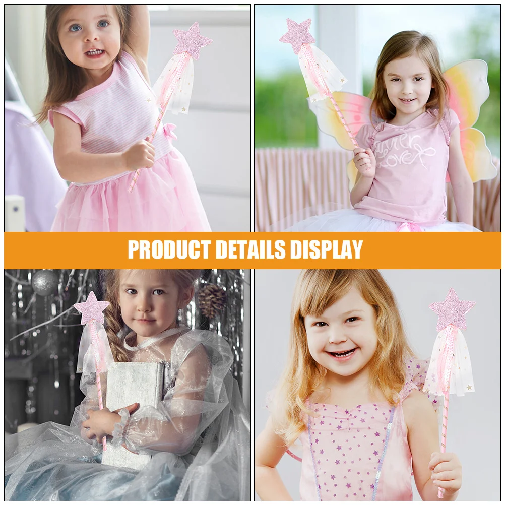

2Pcs Star Shape Fairy Stick Bright Exquisite Star Topper Perfect for Kids Party Cosplay Performance Props and Photo Props