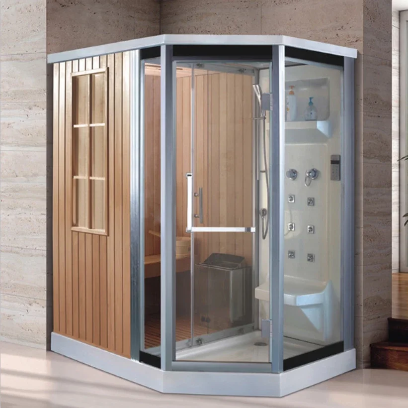 &c Solid Spruce Wood Mini Indoor Traditional Sauna Small Home Sauna