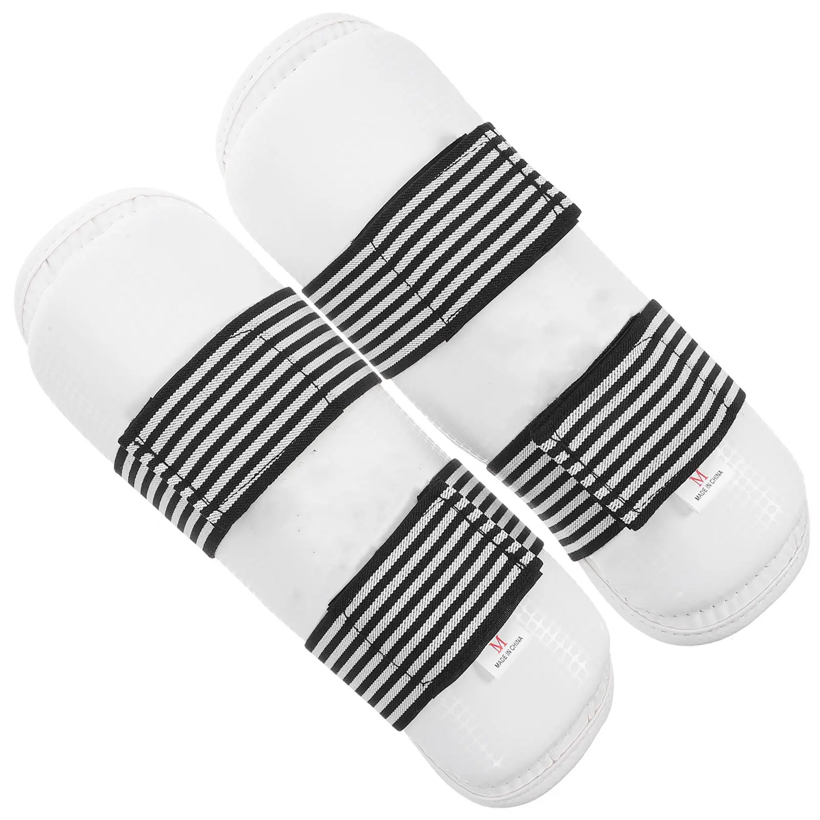 

2Pcs Taekwondo Shin Guards Thick Long Pads for Men Women Kids Martial Kickboxing Thai Protector White M