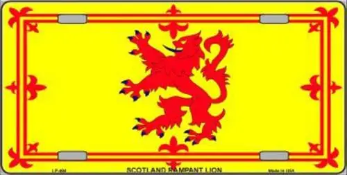 Scotland Lion Flag License Plate Metal Tin Sign Picture Plaque Art Wall Decor