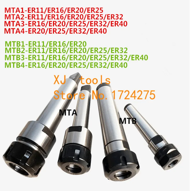 MT1/MT2/MT3/MT4 모스 테이퍼, ER11/ER16/ER20/ER25/ER32/ER40 콜릿 척 홀더, CNC 도구 홀더 클램프, 핫 1 개