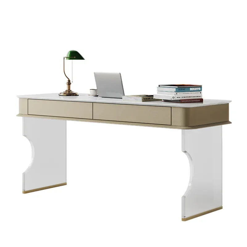 

Light luxury solid wood desk Modern marble minimalist villa Italian desk