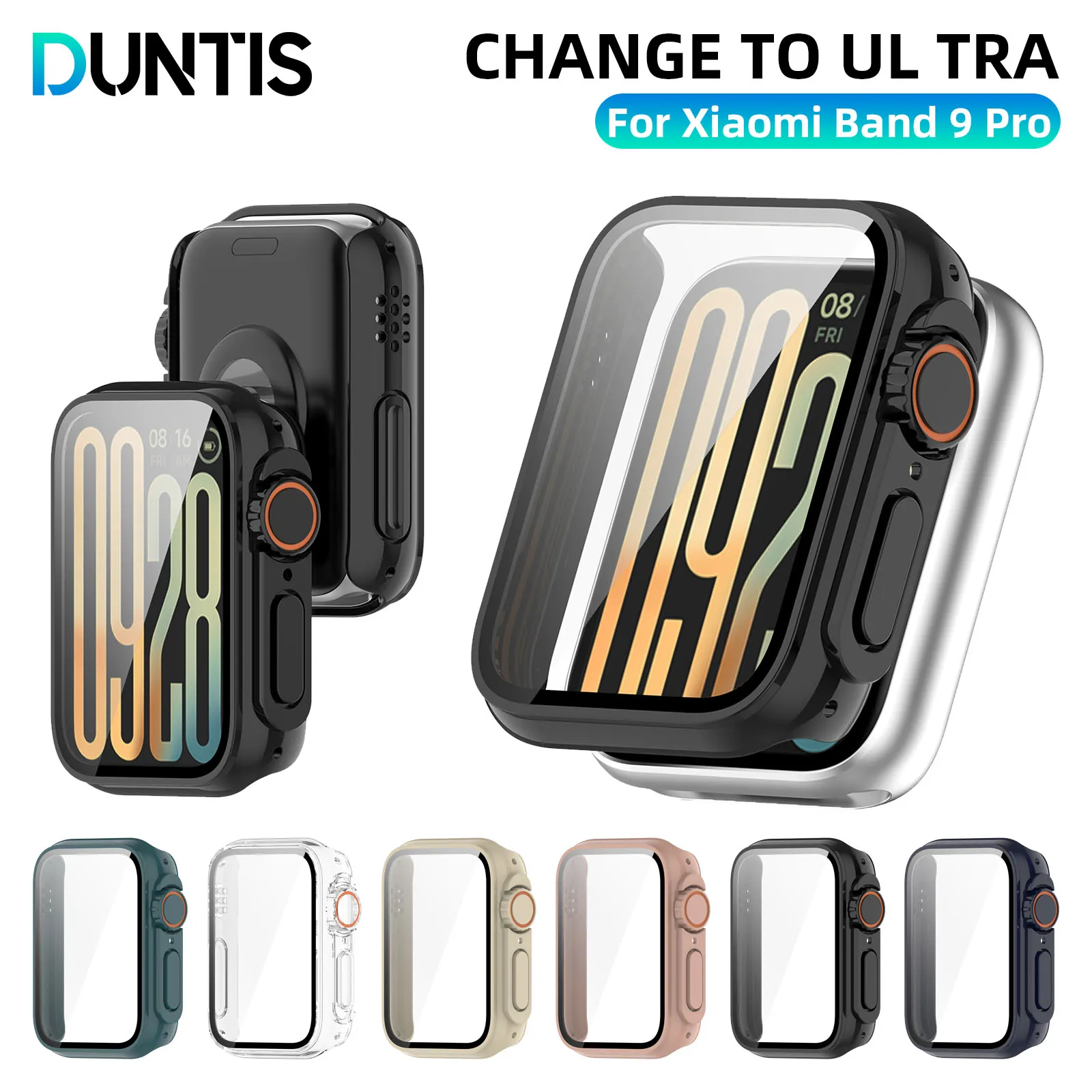 Hard Case For Xiaomi Mi Band 9 Pro Tempered Glass Screen Change To Ultra Case Mi Band 9 Pro Protector Accessories