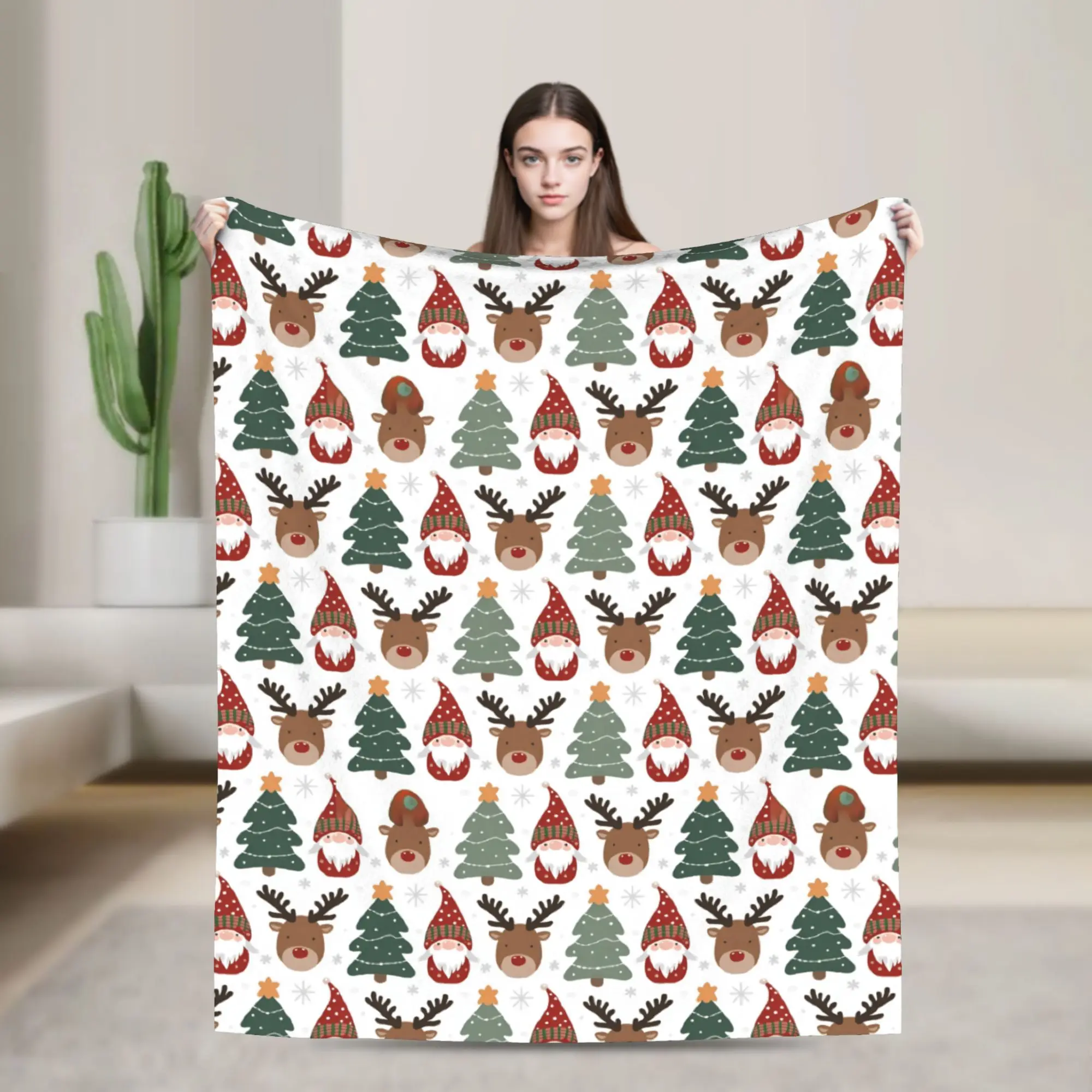 Christmas xmas Santa Claus Blankets Soft Fleece Comfortable Gift  Throw Blanket Quilt