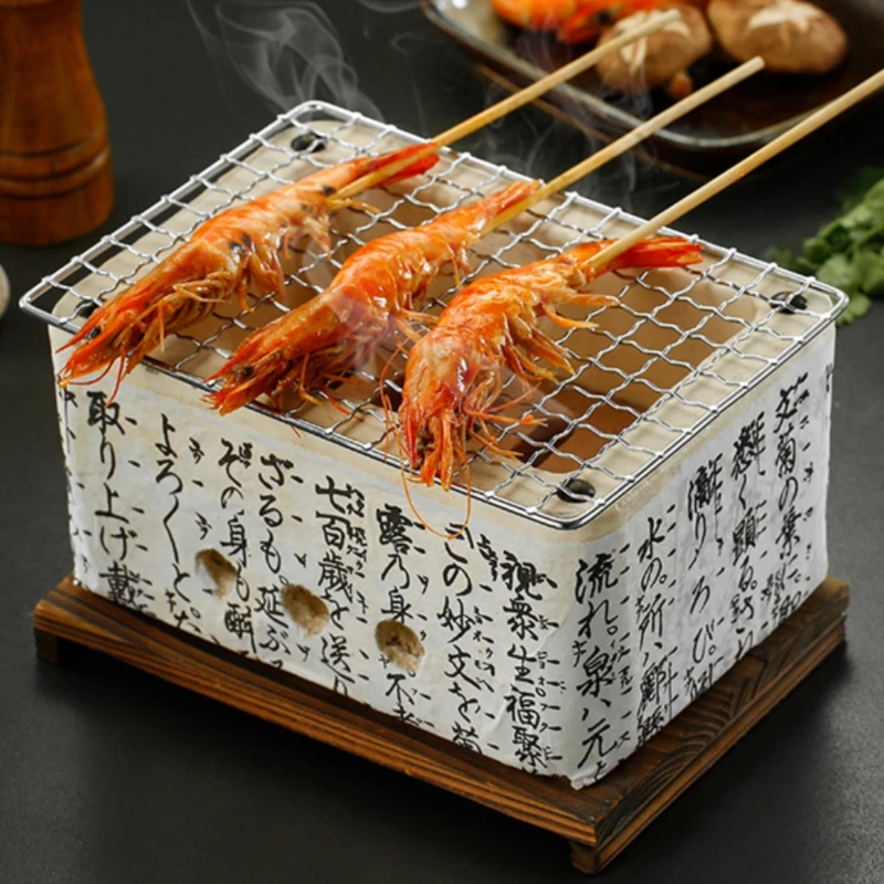 Japanese Style Text Barbecue Oven Clay Charcoal Oven Insulation Charcoal Grill Outdoor Rectangular Grill