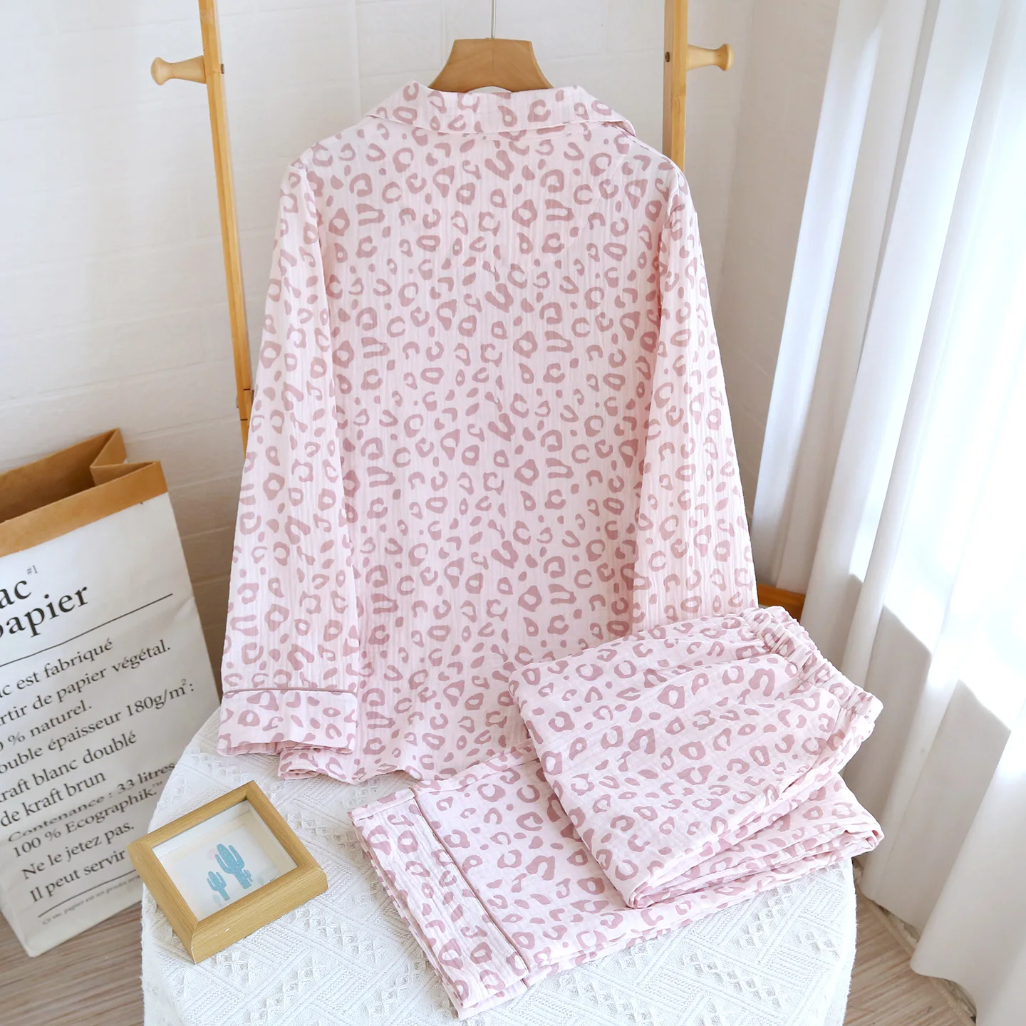 Turn-Down Collar Floral Printing Women Sleepwear Clothes for Spring and Autumn Loose Comfortable Homewear Pijamas Set 6