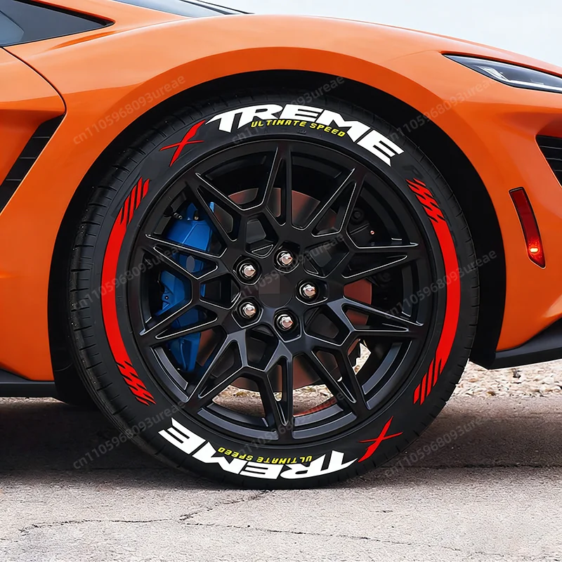 

8Pcs/Lot XTREME Car Tire Lettering Stickers Car Tuning Universal 3D Permanent PVC Conjoined Tyre Decals Tire Decoration Stickers