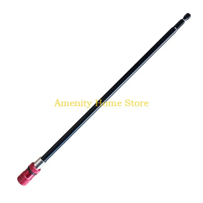 F26C 4pcs 1/4 Inches Bit Extension Bar With 8 Red Adapters Suitable For Precise Work In Tight Space Improved Grip