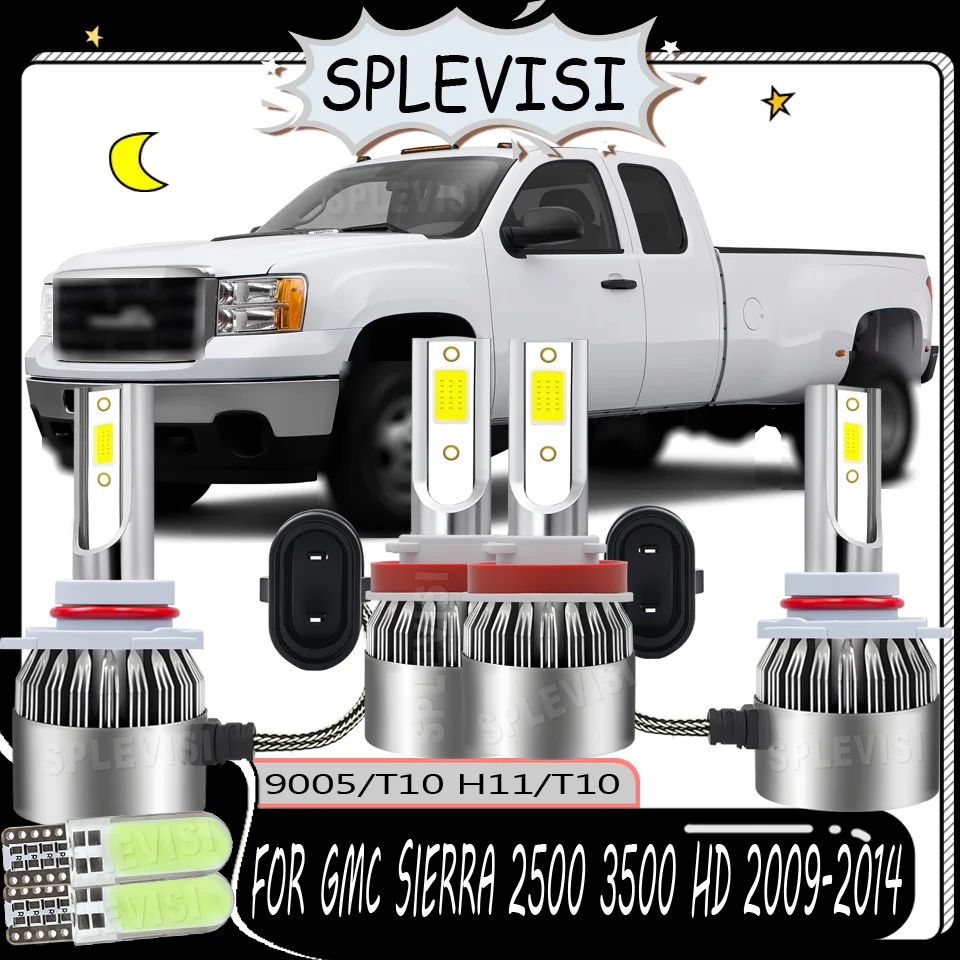 

Clear Vision Long-Lasting 6000K LED Headlight Replacement Car Light For GMC Sierra 2500 3500 HD 2009 2010 2011 2012 2013 2014