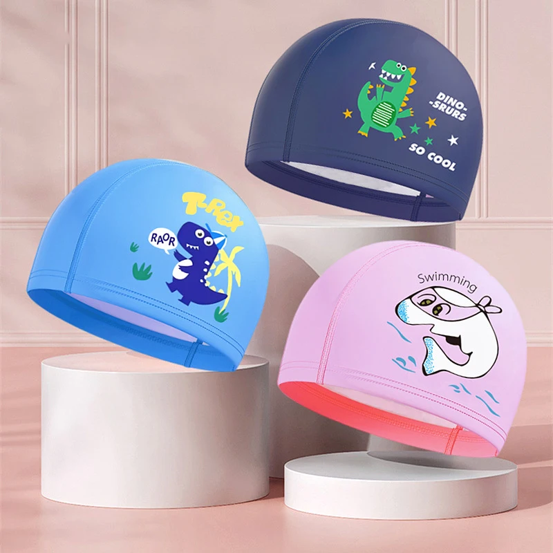 

Children Swimming Cap Cute Waterproof High Elastic Ear Protection Swimming Hat for Girls Boys Cartoon Kids Swimming Accessories