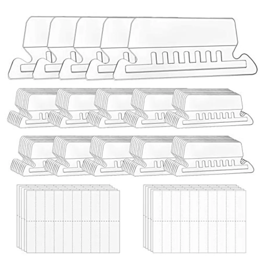 

Вкладки для папок с файлами, 100 + 200 комплектов, подвесные вкладки для папок с файлами со вставками для подвешивания папок 2 Ih, прозрачные пластиковые подвесные вкладки для файлов для