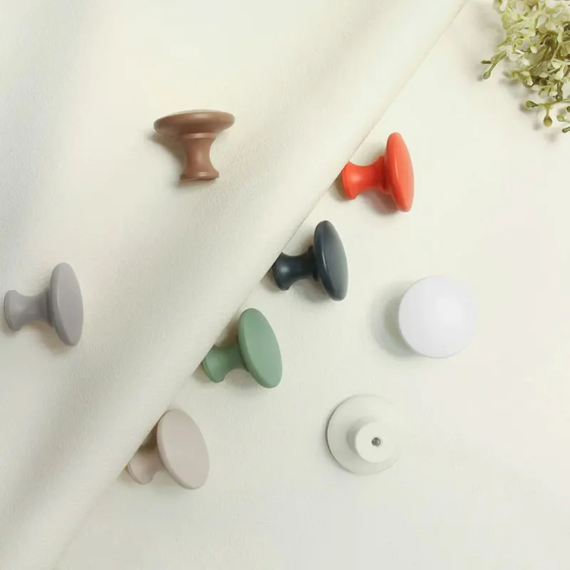 Colorful Round Cabinet Knobs Drawer Cupboard Door Pulls Modern Wardrobe Handles Minimalist Alumium Alloy Kitchen Accessories