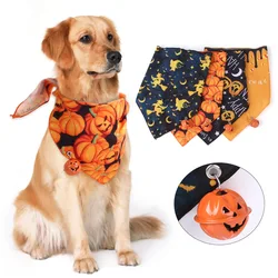 Halloween Bell Dog Collar Triangular Bandage Scarf Puppy Pet Bandana Collar Cotton Bandanas Pet tie Grooming Halloween Products