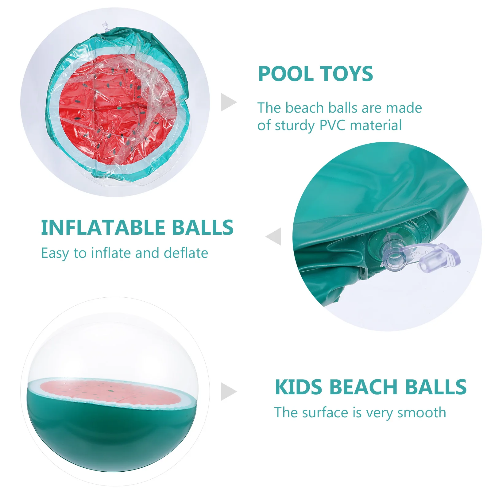 Balles de plage gonflables en PVC, jouets de piscine en vrac, décorations de fête hawaïenne, Design pastèque, couleur vive, jouets d'extérieur décolorés