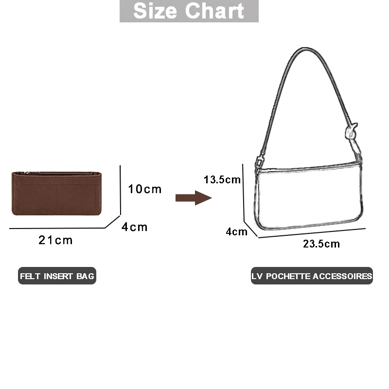 CloToner-Sac d'Insertion en Feutre pour Accessoires de Pochette LV, Doublure de Sac Façonneur