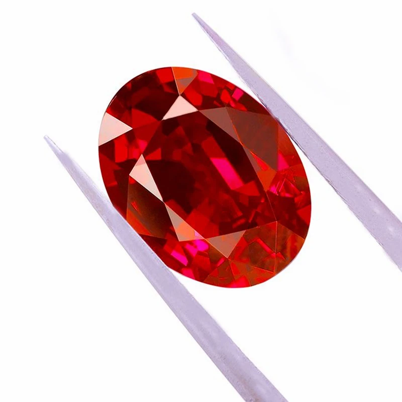 Large Fluorescent Ruby 13×18mm 16.0ct Oval Faceted Cut Natural Cutting Unheated Mined Ruby VVS Gem Diy Wedding Jewelry