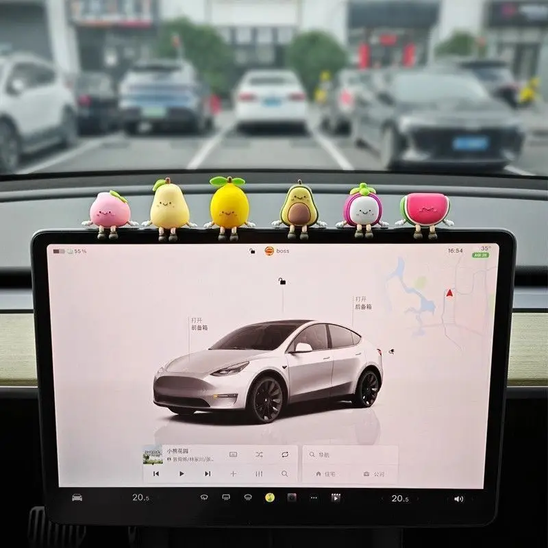 Car Screen Decoration Doll, Fun Decompression Jewelry in the Car, Healing Fruit, Car Ornament