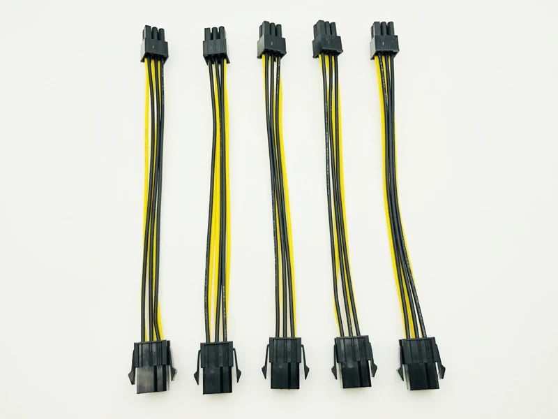 5PCS 20CM 6Pin to 6 Pin PCI Express PCIe Power Extension Cable 6Pin Connector Male to Female Graphics Card Power Extension Cable