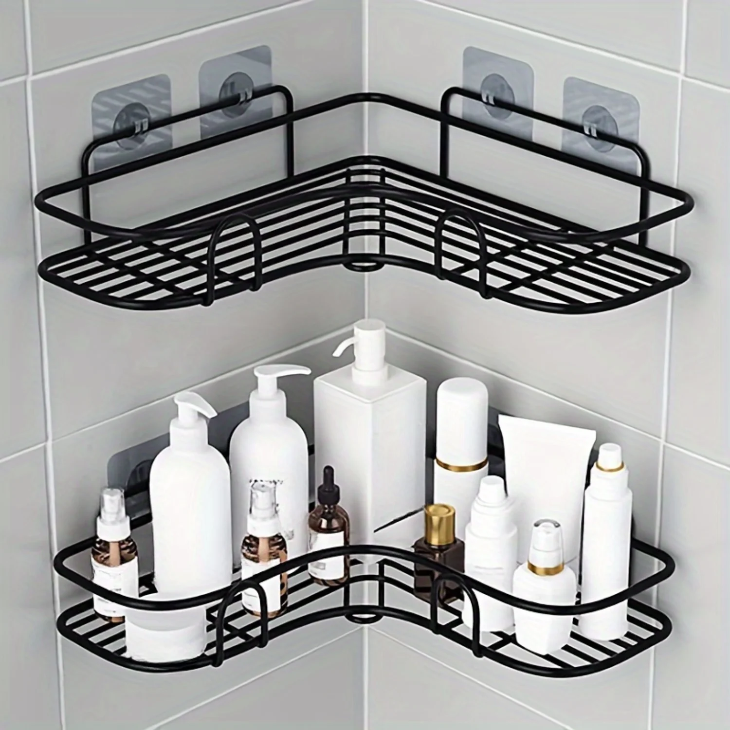 Stainless Steel Corner Shower Caddy - Wall-Mounted, No-Drill Bathroom Organizer For Toiletries &