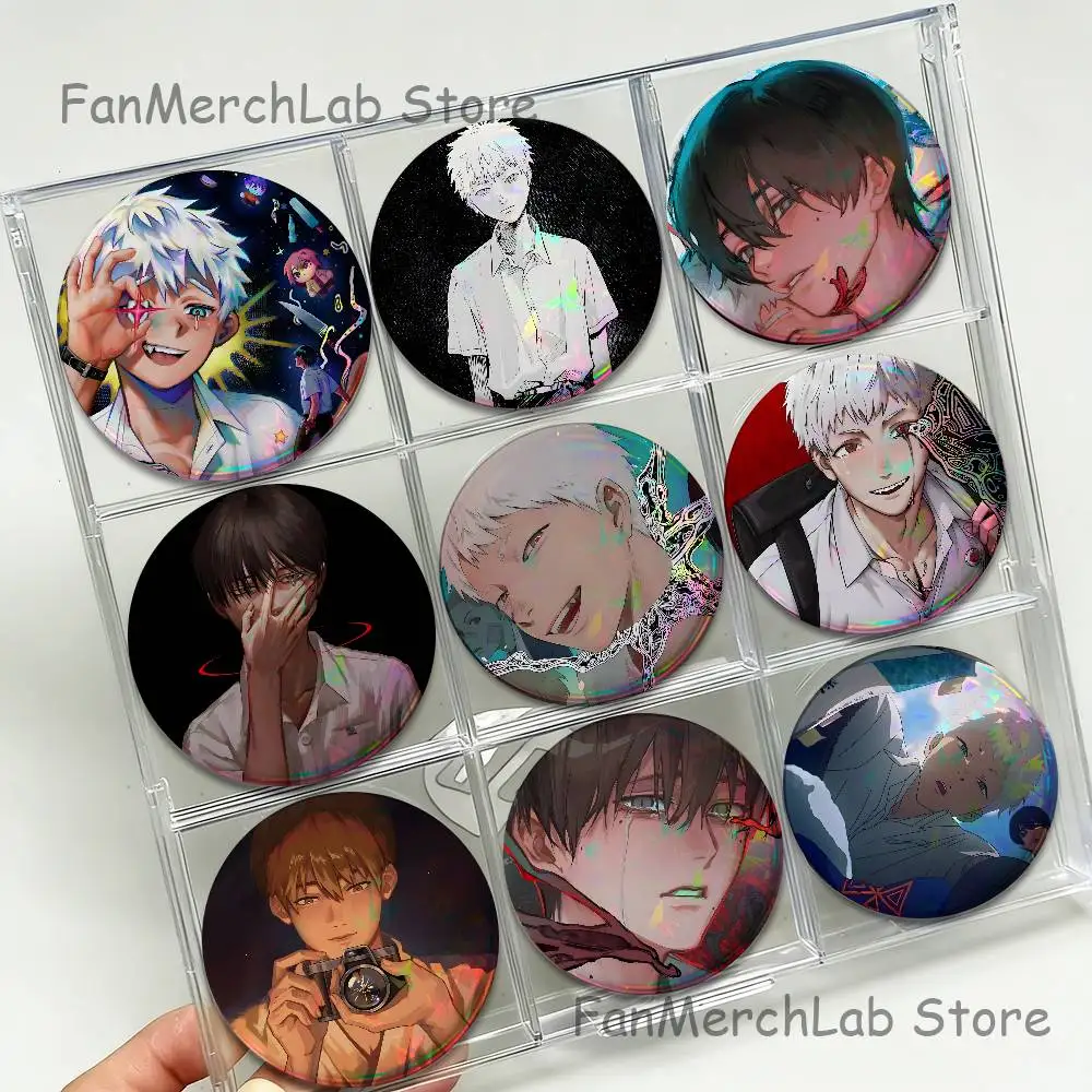 

The S-Summer H-Hikaru Died Laser reflective round badges pins bag clothing decorations collectibles gifts for friends