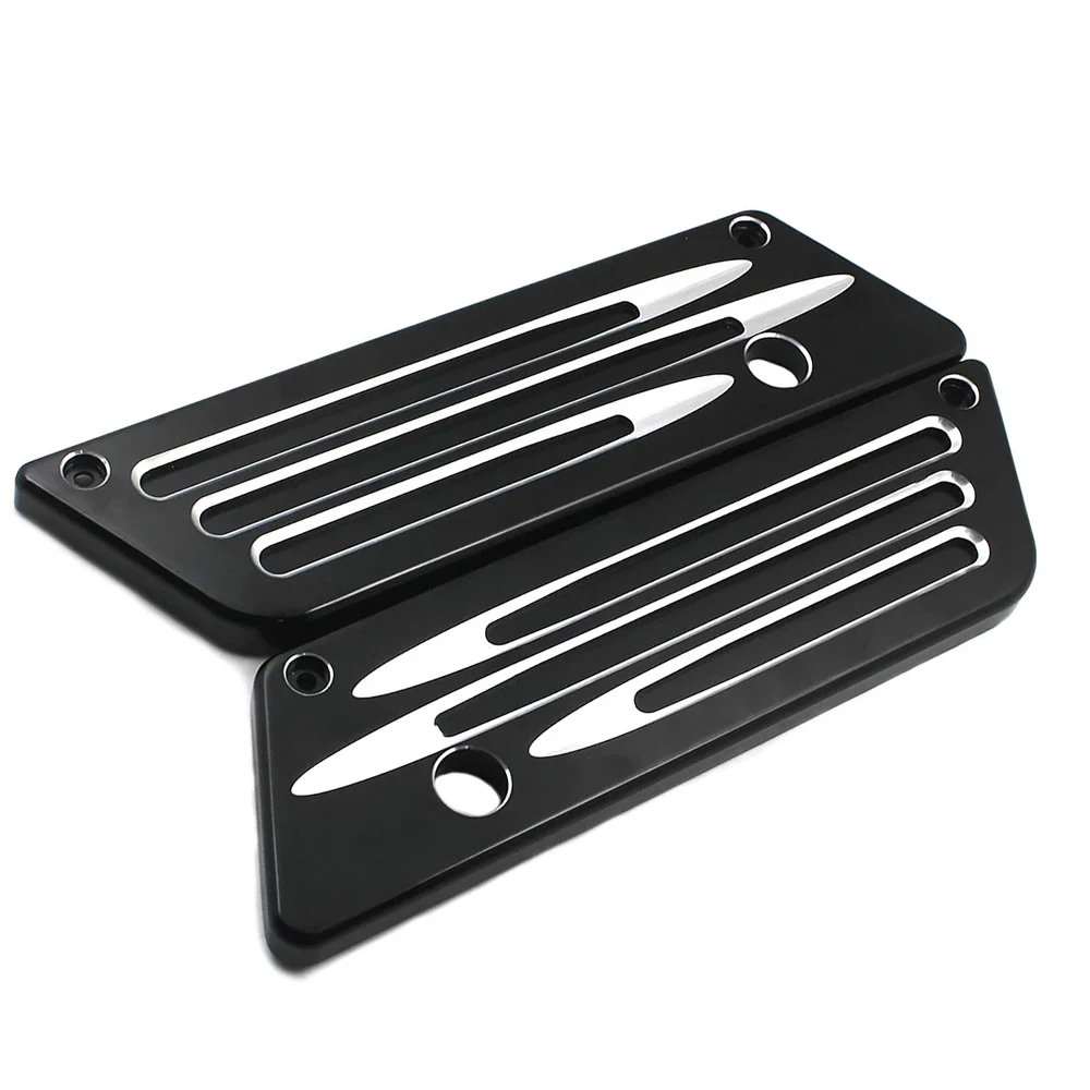 Coperture di chiusura per borsa da sella per borsa da sella per moto in alluminio CNC per Harley Touring Street Glide Electra Glide Road Glide 1993-2013