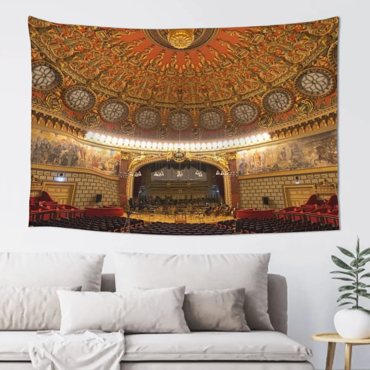 

Romanian Athenaeum (Ateneul Roman or Romanian Opera House) in Bucharest, Romania Tapestry Room Aesthetic Decor For Room Tapestry