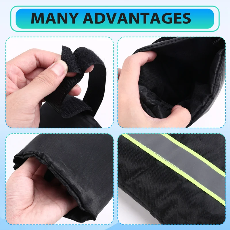 4Pcs Outdoor Faucet Covers For Winter Freeze Protection 16X25CM Thicker Hose Bib Insulation Cover With Reflective Strips