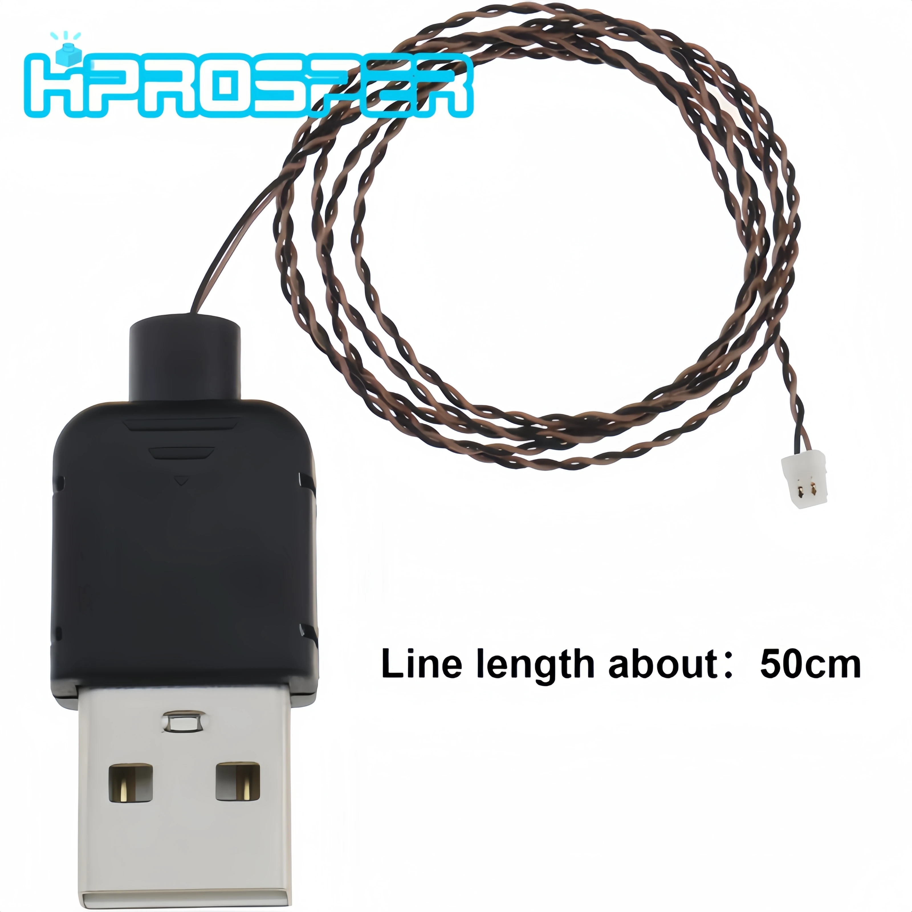 Cable de alimentación USB con Pin de 0,8mm, luces de 5v, 50cm, Compatible con Lego, Lámpara decorativa, accesorios de juguete