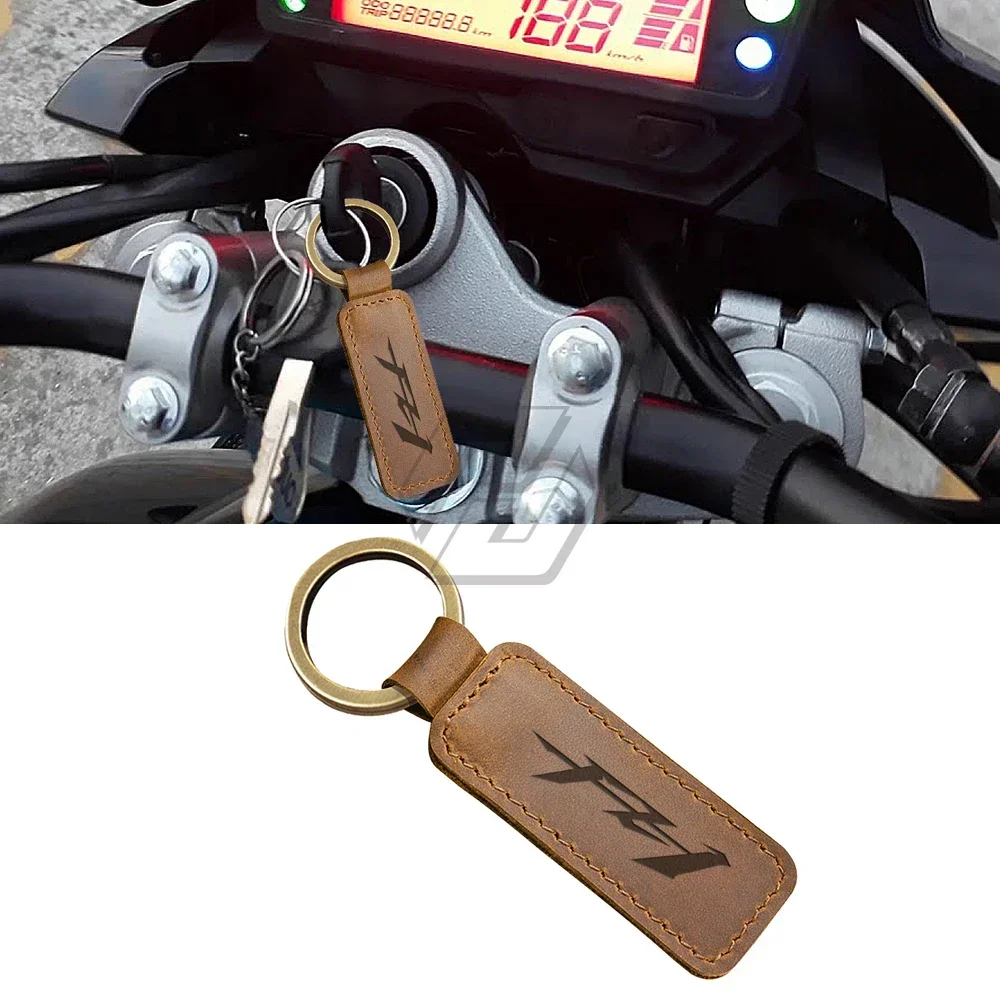 

For Yamaha FZ1N FZ1S FZ1 Fazer GT Motorcycle Keychain Cowhide Key Ring