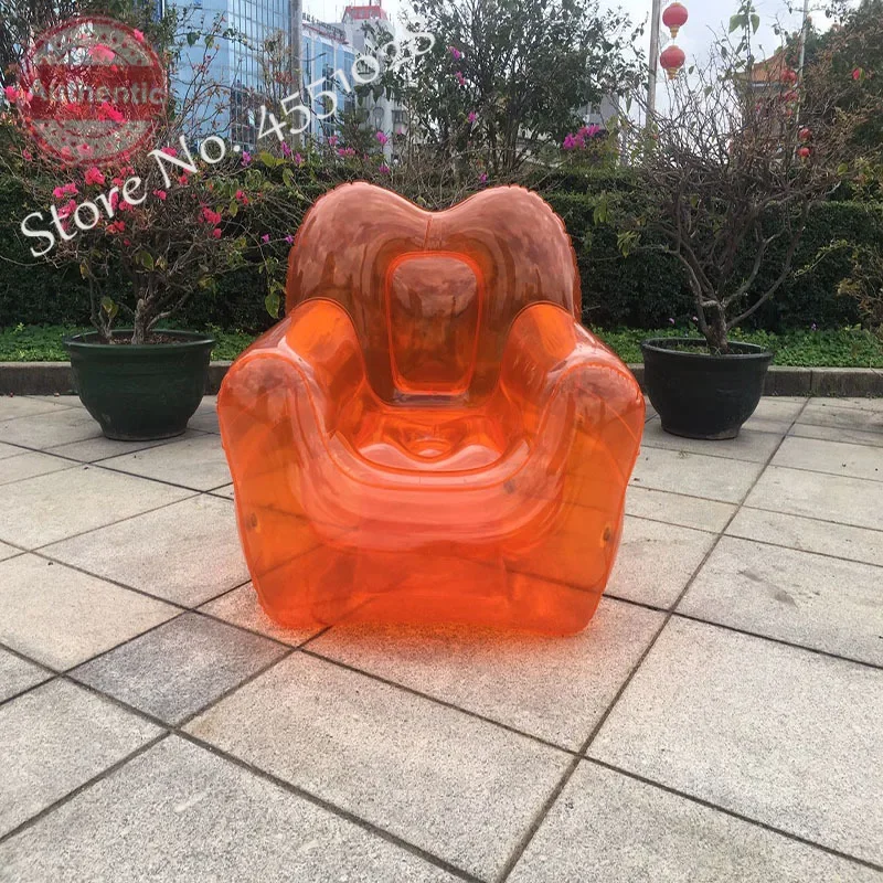 Transparent Single Air Sofa Inflatable Lounger Fashionable for Photo Taking Portable for Outdoor  Camping Swimming Pool Use