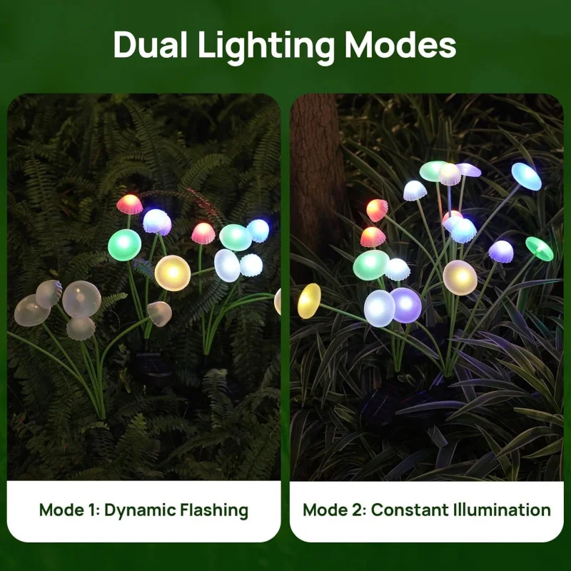 Solar Mushroom Jellyfish Shape Light Outdoor Spotlight Fairy Lights Motion Sensor Light Wall Lamp Garden Led Garland