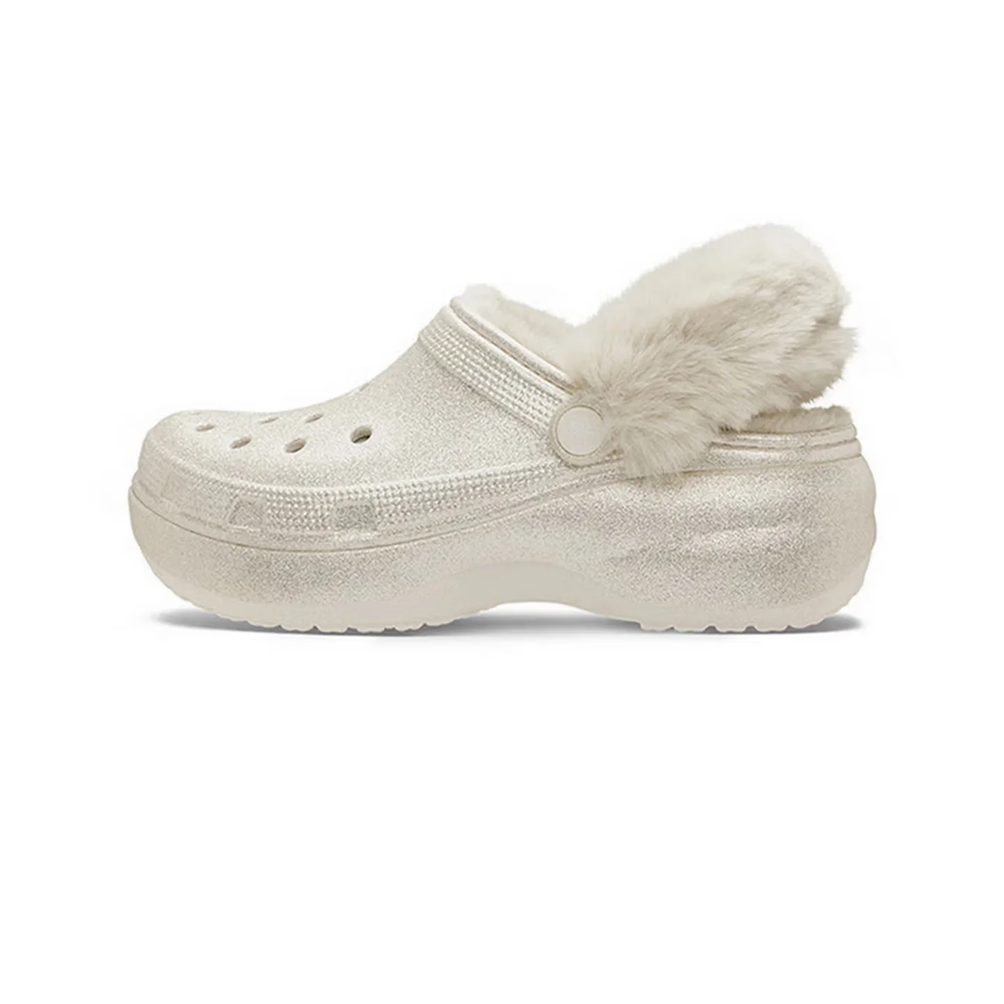 Crocs Classic Platform Lined Clog Women's White Clogs  Soft Comfortable Design, Minimalist Versatile & Durable 211922-0WV
