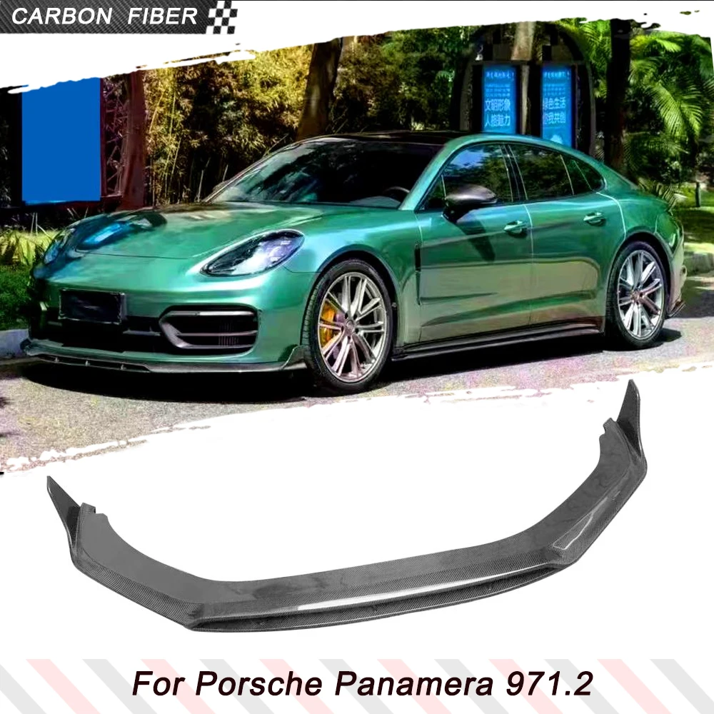 

Передний бампер автомобиля из углеродного волокна, спойлер для подбородка, подходит для Porsche Panamera 971.2 2023-2026, гоночный бампер автомобиля, комплекты кузова, сплиттер