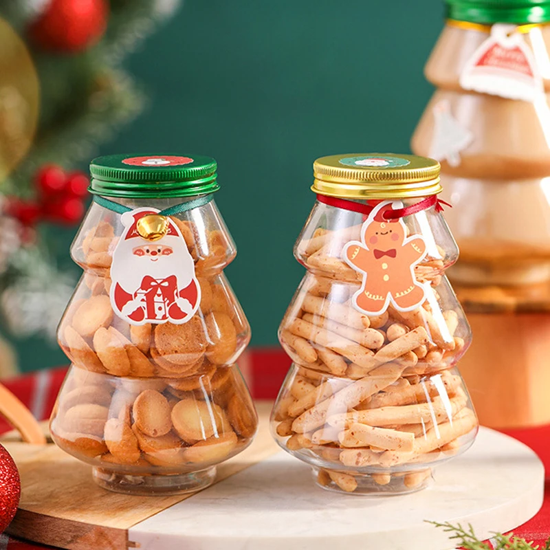 Christmas Tree Sweet Jar Kids Favor DIY Gift Candy Cookie Snack Chocolate Packing New Year Decoration Boxes